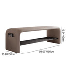 Modern Simplicity Eco-friendly Synthetic Leather Carbon Steel Rectangular Shoe Shelf Bench 2-Tier Storage For Entryway