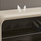 Modern Simplicity Eco-friendly Synthetic Leather Carbon Steel Rectangular Shoe Shelf Bench 2-Tier Storage For Entryway