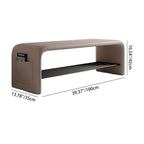 Modern Simplicity Eco-friendly Synthetic Leather Carbon Steel Rectangular Shoe Shelf Bench 2-Tier Storage For Entryway