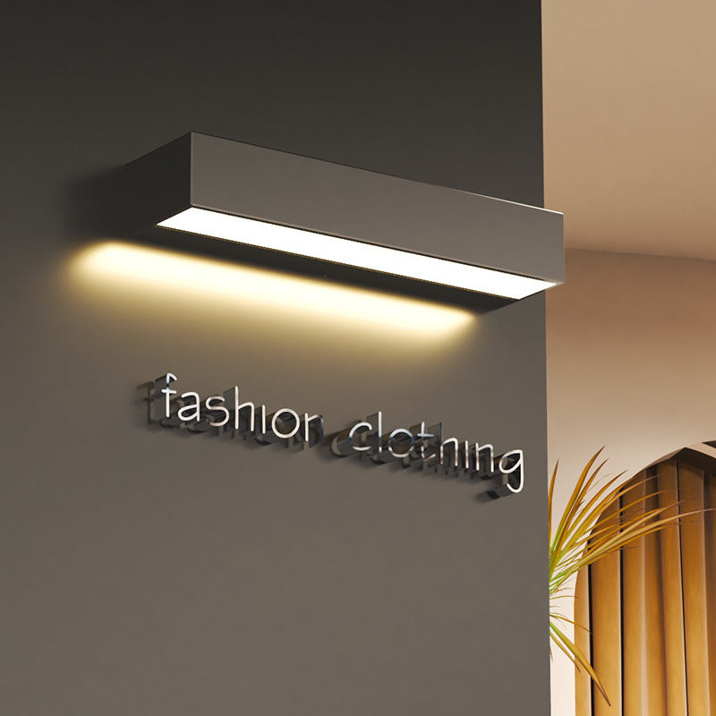 Modern Minimalist Aluminum And Glass Rectangular LED Wall Sconce Lamp For Outdoor Patio