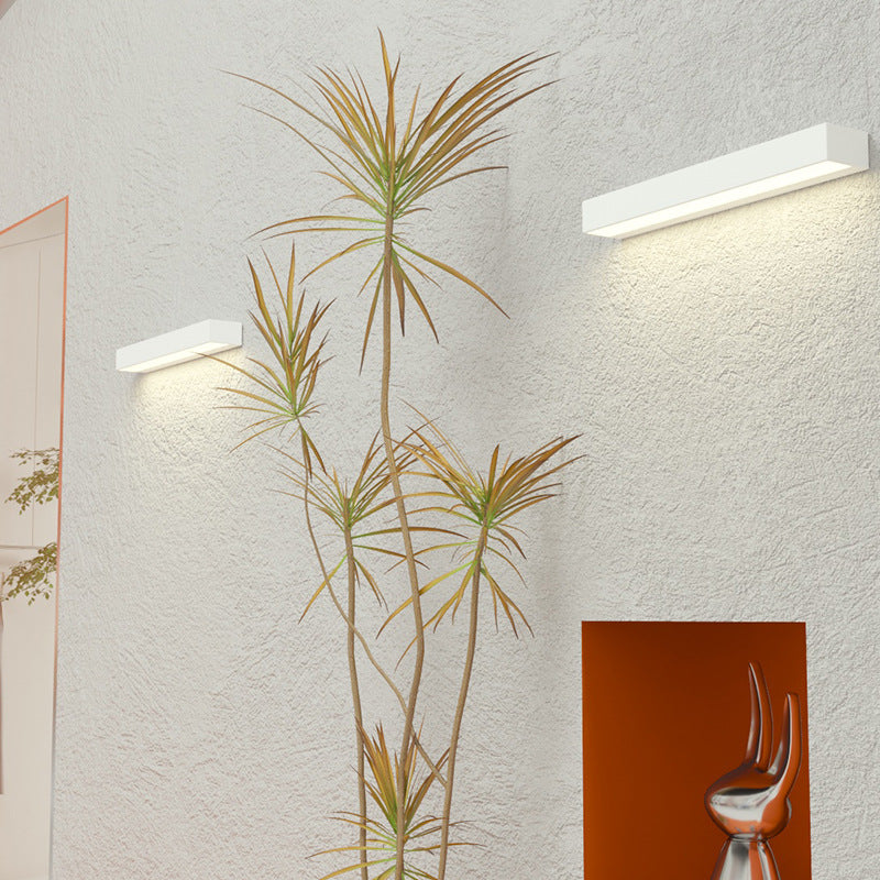 Aplique de pared LED rectangular moderno minimalista de aluminio y cristal para patio exterior