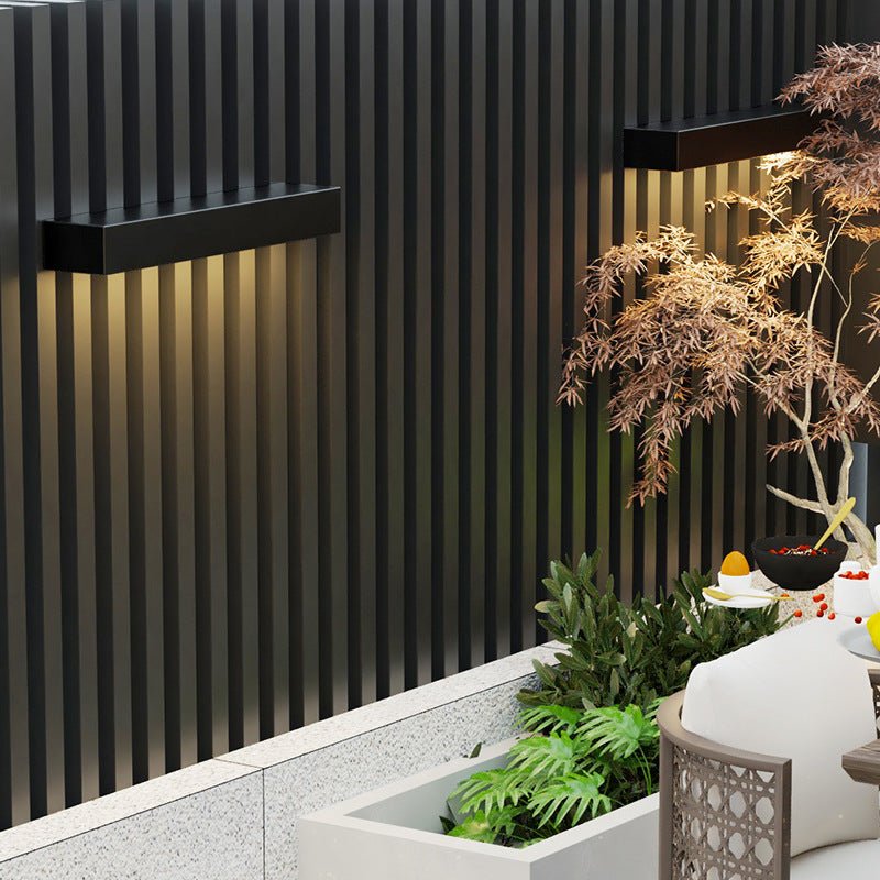 Aplique de pared LED rectangular moderno minimalista de aluminio y cristal para patio exterior