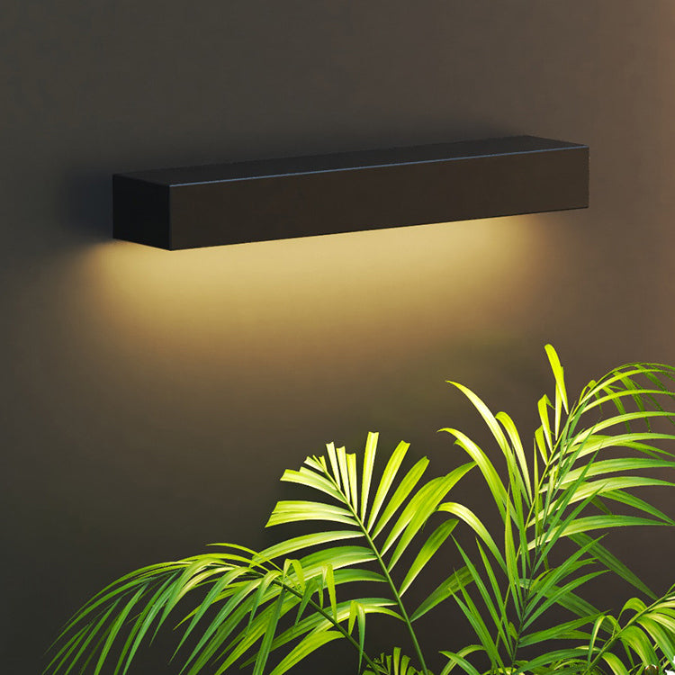 Aplique de pared LED rectangular moderno minimalista de aluminio y cristal para patio exterior