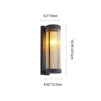 Lámpara Aplique de Pared Solar LED Cilíndrica Moderna Minimalista de Acero Inoxidable y Cristal Impermeable para Jardín y Patio Exterior