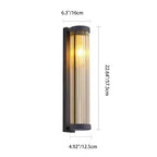 Lámpara Aplique de Pared Solar LED Cilíndrica Moderna Minimalista de Acero Inoxidable y Cristal Impermeable para Jardín y Patio Exterior