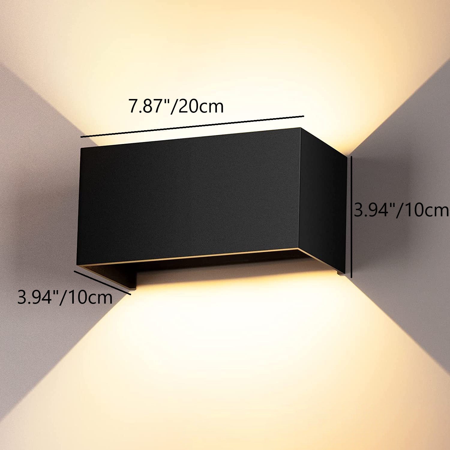 Aplique de pared LED rectangular moderno minimalista de aluminio para patio exterior