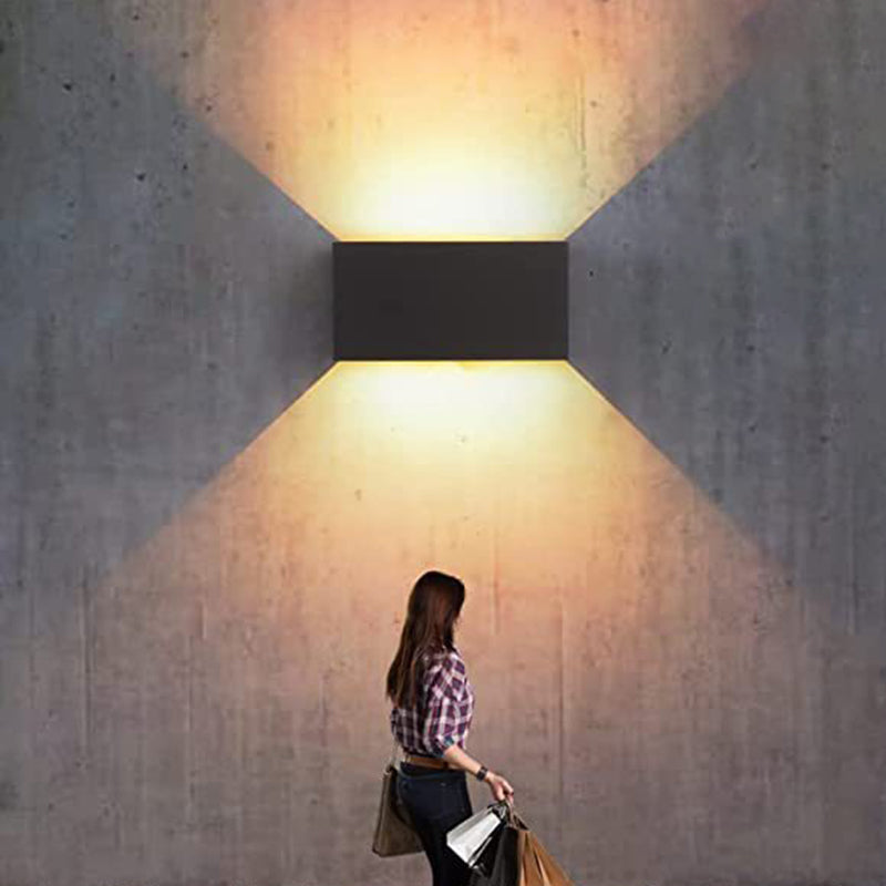 Aplique de pared LED rectangular moderno minimalista de aluminio para patio exterior