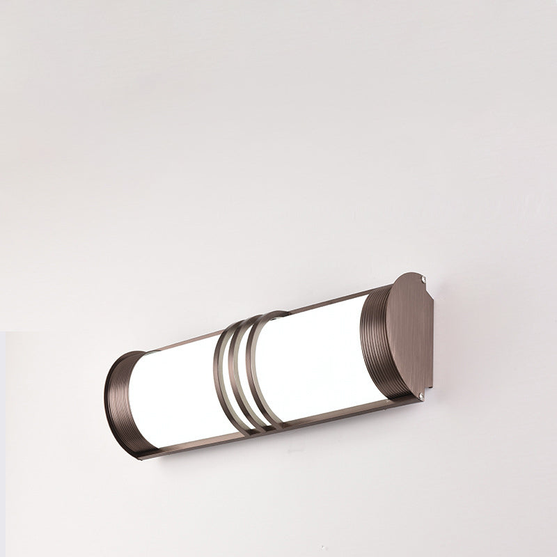 Modern Minimalist Acrylic & Iron Half-Round Long LED Wall Sconce Lamp For Outdoor