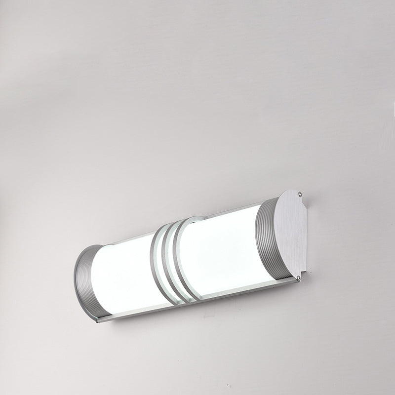 Modern Minimalist Acrylic & Iron Half-Round Long LED Wall Sconce Lamp For Outdoor