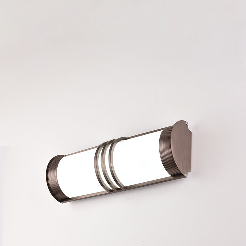 Lámpara Aplique LED de Pared Moderno Minimalista de Acrílico y Hierro Semicircular Largo para Exterior