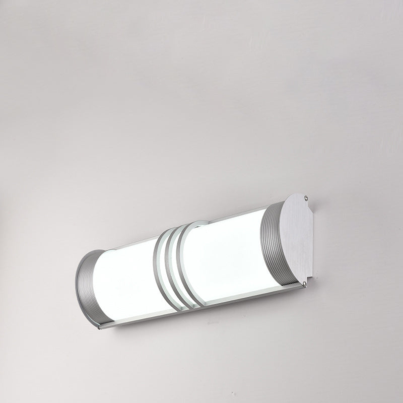 Lámpara Aplique LED de Pared Moderno Minimalista de Acrílico y Hierro Semicircular Largo para Exterior