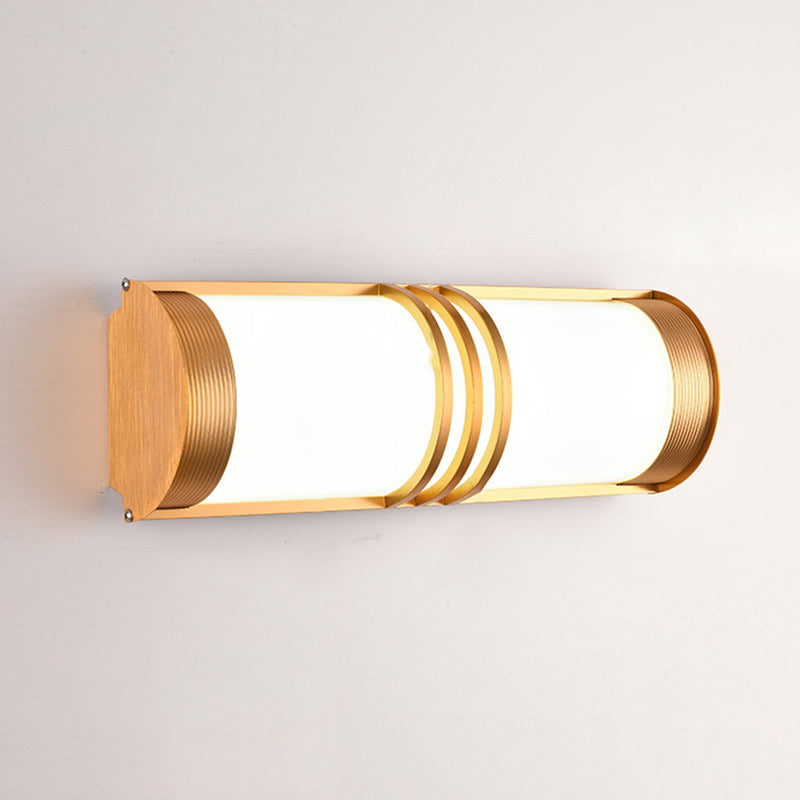 Lámpara Aplique LED de Pared Moderno Minimalista de Acrílico y Hierro Semicircular Largo para Exterior