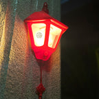 Traditional Chinese ABS Iron Fu Character Cone 1-Light Solar Wall Sconce Lamp For Outdoor