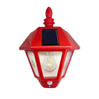 Traditional Chinese ABS Iron Fu Character Cone 1-Light Solar Wall Sconce Lamp For Outdoor