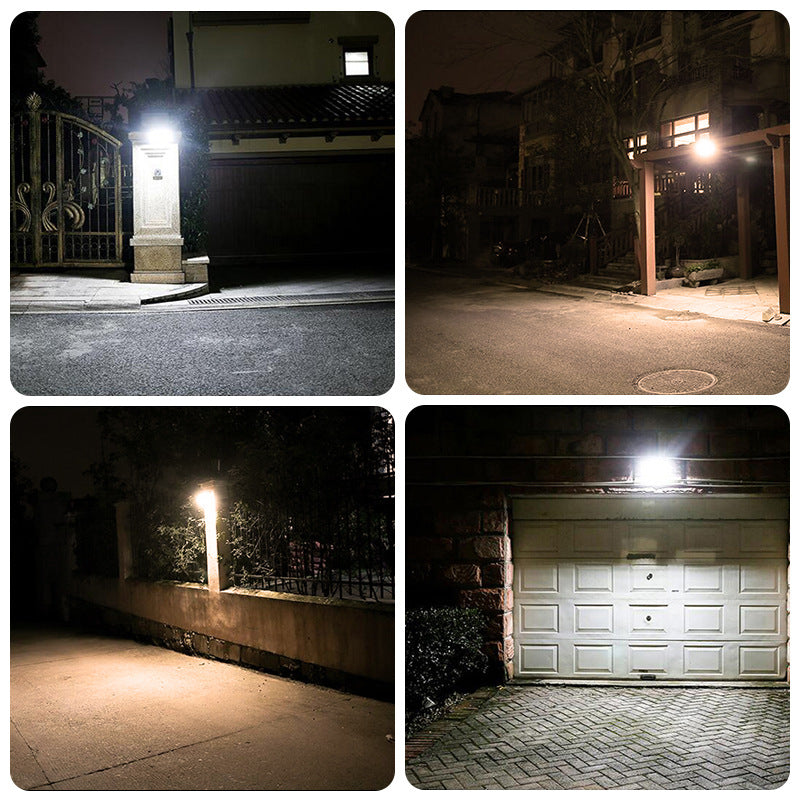 Lámpara LED de pared, moderna, minimalista, solar, impermeable, ABS y PC, rectangular, cola de ballena, para jardín y patio exterior