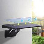 Lámpara LED de pared, moderna, minimalista, solar, impermeable, ABS y PC, rectangular, cola de ballena, para jardín y patio exterior