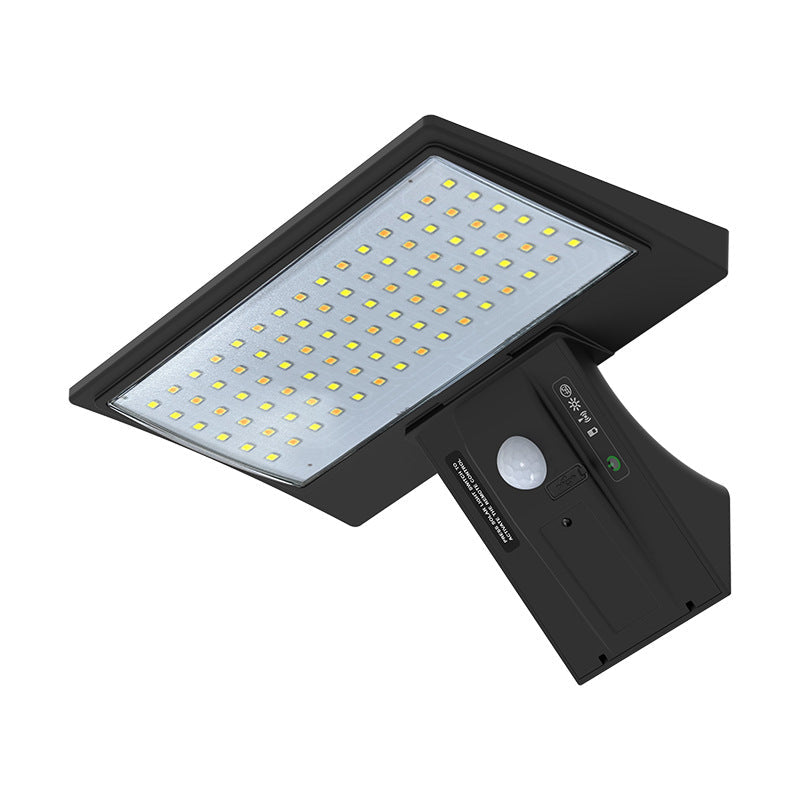 Lámpara LED de pared, moderna, minimalista, solar, impermeable, ABS y PC, rectangular, cola de ballena, para jardín y patio exterior