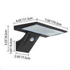 Lámpara LED de pared, moderna, minimalista, solar, impermeable, ABS y PC, rectangular, cola de ballena, para jardín y patio exterior