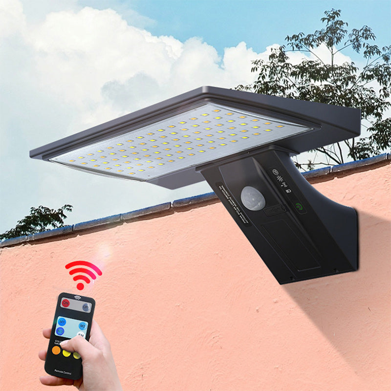 Lámpara LED de pared, moderna, minimalista, solar, impermeable, ABS y PC, rectangular, cola de ballena, para jardín y patio exterior
