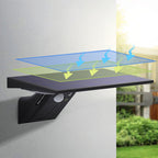 Lámpara LED de pared, moderna, minimalista, solar, impermeable, ABS y PC, rectangular, cola de ballena, para jardín y patio exterior