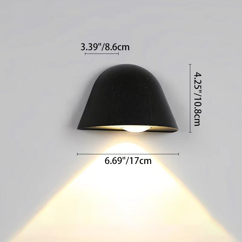 Lámpara de pared LED contemporánea de aluminio impermeable de estilo nórdico inspirada en un timbre, para patio exterior