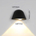 Lámpara de pared LED contemporánea de aluminio impermeable de estilo nórdico inspirada en un timbre, para patio exterior