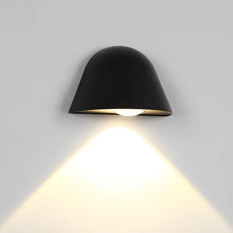 Lámpara de pared LED contemporánea de aluminio impermeable de estilo nórdico inspirada en un timbre, para patio exterior