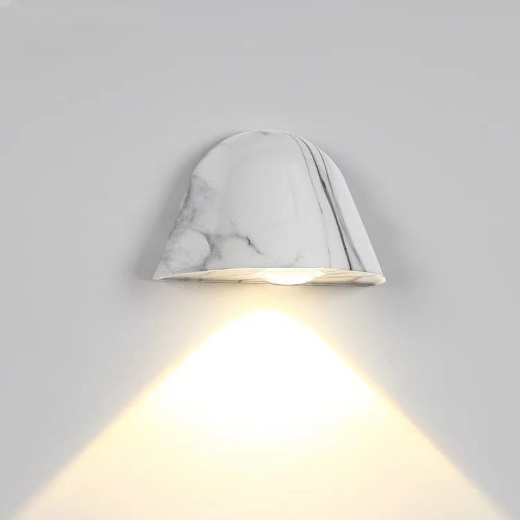 Lámpara de pared LED contemporánea de aluminio impermeable de estilo nórdico inspirada en un timbre, para patio exterior