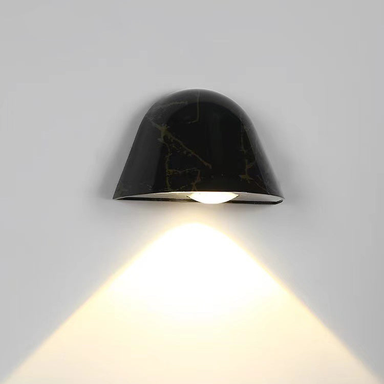 Lámpara de pared LED contemporánea de aluminio impermeable de estilo nórdico inspirada en un timbre, para patio exterior