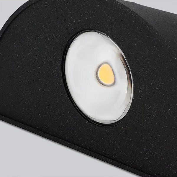 Lámpara de pared LED contemporánea de aluminio impermeable de estilo nórdico inspirada en un timbre, para patio exterior