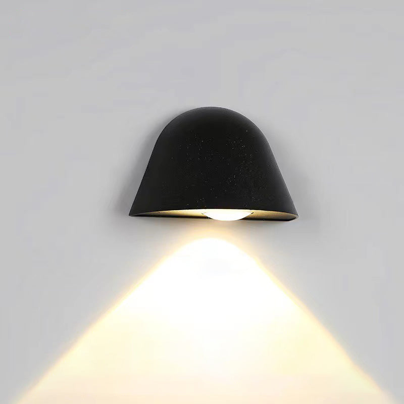 Lámpara de pared LED contemporánea de aluminio impermeable de estilo nórdico inspirada en un timbre, para patio exterior