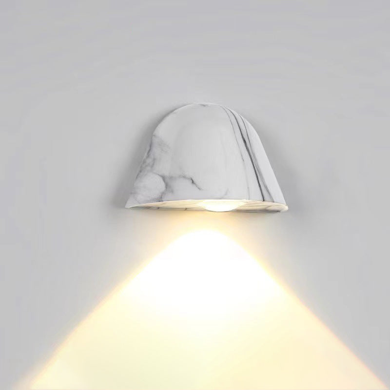 Lámpara de pared LED contemporánea de aluminio impermeable de estilo nórdico inspirada en un timbre, para patio exterior