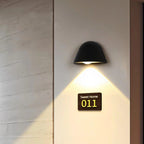 Lámpara de pared LED contemporánea de aluminio impermeable de estilo nórdico inspirada en un timbre, para patio exterior