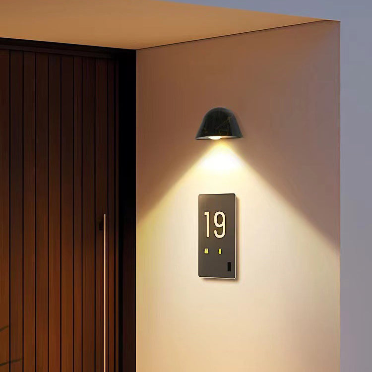 Lámpara de pared LED contemporánea de aluminio impermeable de estilo nórdico inspirada en un timbre, para patio exterior