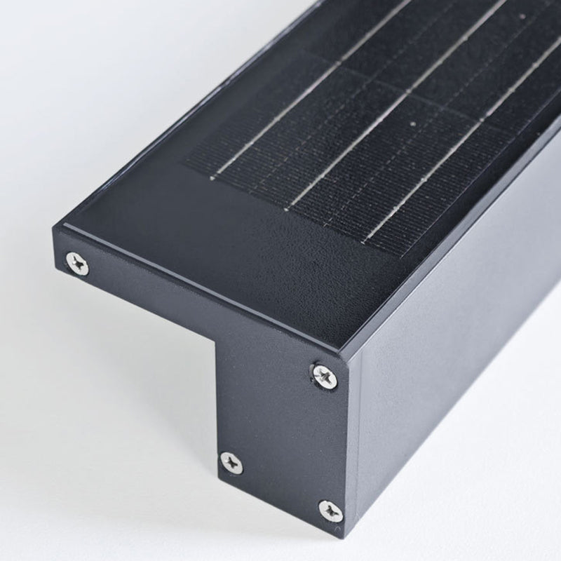 Lámpara de pared LED minimalista moderna, solar, impermeable, tira de aluminio, vidrio templado, tipo bañador de pared para patio exterior