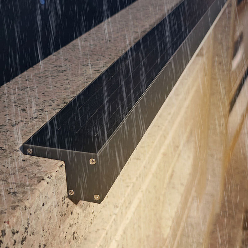 Lámpara de pared LED minimalista moderna, solar, impermeable, tira de aluminio, vidrio templado, tipo bañador de pared para patio exterior
