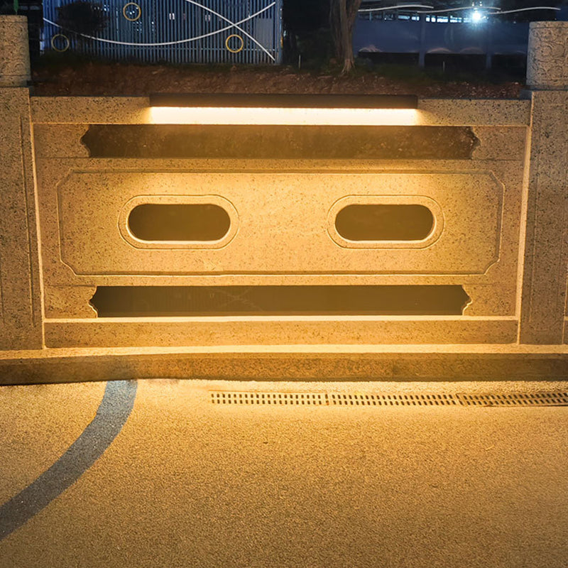 Lámpara de pared LED minimalista moderna, solar, impermeable, tira de aluminio, vidrio templado, tipo bañador de pared para patio exterior