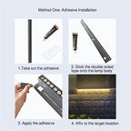 Lámpara de pared LED minimalista moderna, solar, impermeable, tira de aluminio, vidrio templado, tipo bañador de pared para patio exterior