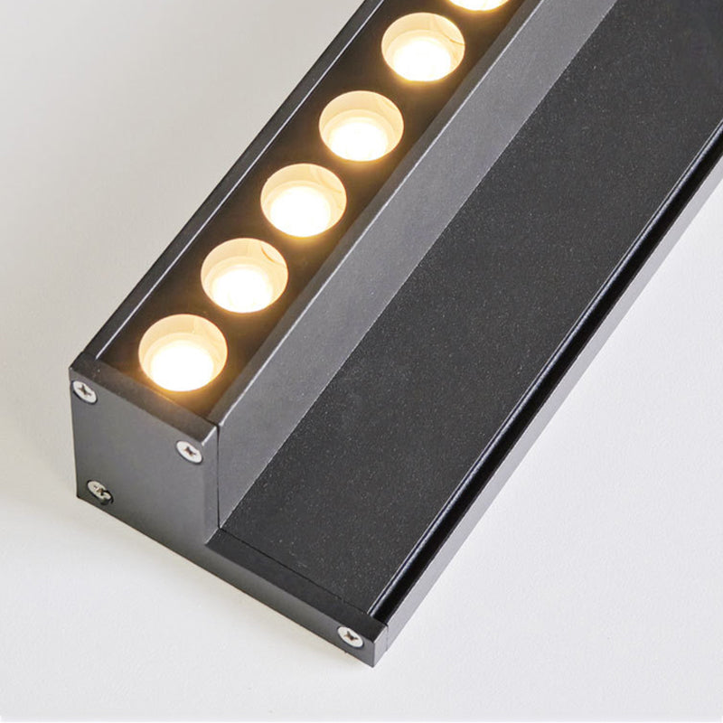 Lámpara de pared LED minimalista moderna, solar, impermeable, tira de aluminio, vidrio templado, tipo bañador de pared para patio exterior