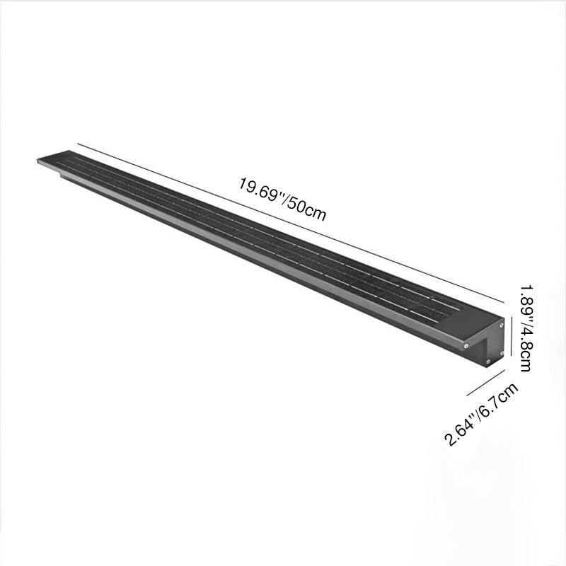 Lámpara de pared LED minimalista moderna, solar, impermeable, tira de aluminio, vidrio templado, tipo bañador de pared para patio exterior