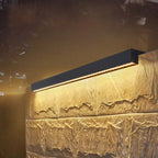 Lámpara de pared LED minimalista moderna, solar, impermeable, tira de aluminio, vidrio templado, tipo bañador de pared para patio exterior