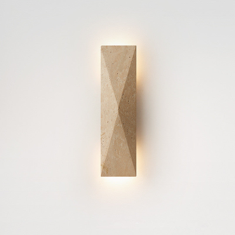 Lámpara de pared LED rectangular de travertino amarillo moderna minimalista para exteriores para jardín