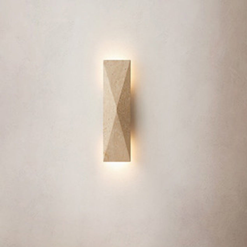 Lámpara de pared LED rectangular de travertino amarillo moderna minimalista para exteriores para jardín