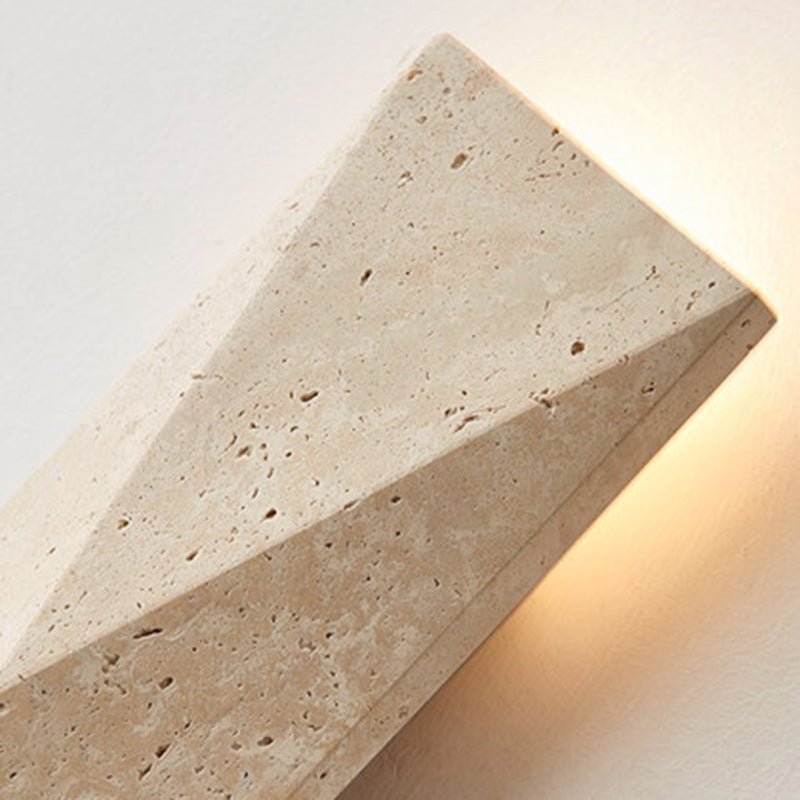 Lámpara de pared LED rectangular de travertino amarillo moderna minimalista para exteriores para jardín