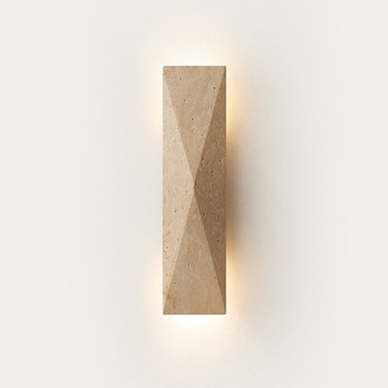 Lámpara de pared LED rectangular de travertino amarillo moderna minimalista para exteriores para jardín