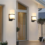 Traditional Japanese Waterproof Outdoor Rectangle Iron Acrylic 1-Light Wall Scone Lamp For Garden