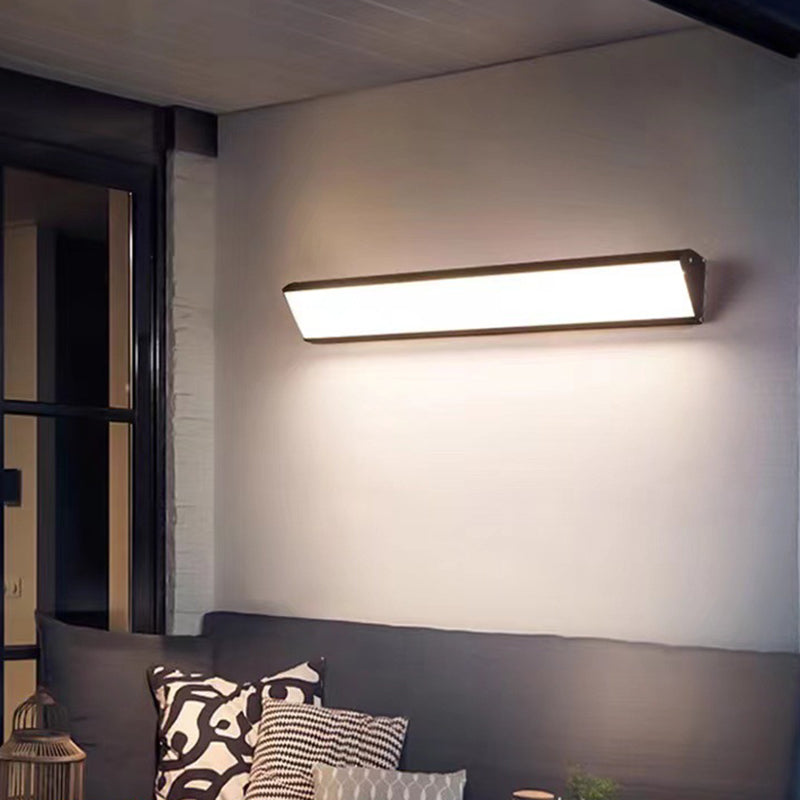 Lámpara de pared LED moderna, minimalista, impermeable, cuadrada, de aluminio y acrílico para patio exterior