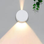 Aplique de pared LED de cristal y aluminio redondo de simplicidad moderna para patio exterior