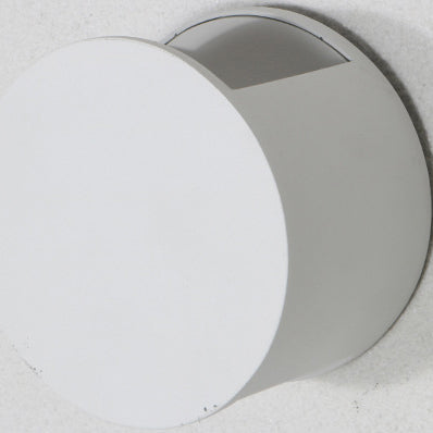 Aplique de pared LED de cristal y aluminio redondo de simplicidad moderna para patio exterior