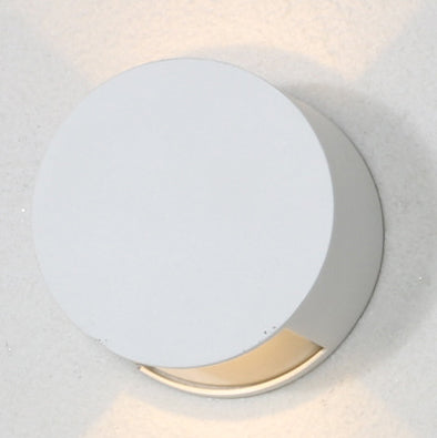 Aplique de pared LED de cristal y aluminio redondo de simplicidad moderna para patio exterior